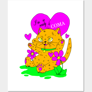 Coma Cat Posters and Art